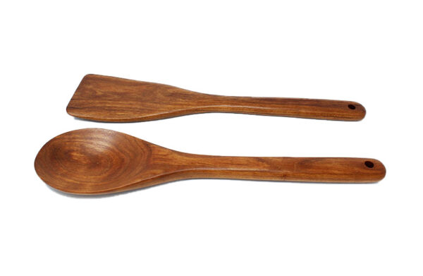 All Around Wooden and Handmade Kitchen Heavy Duty Spoon and Spatula Set Cherry - Image 4