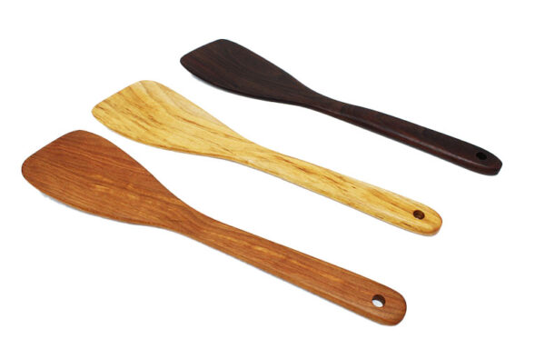 All Around Wooden and Handmade Kitchen Curved and Angled Spatula Black Walnut - Image 8