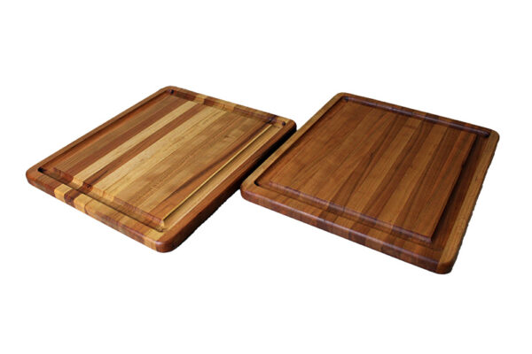 Heavy Duty Face Grain Wooden and Handmade Cutting Board With Juice Grooves (Set of 2) - Image 3