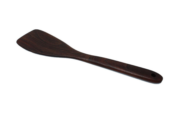 All Around Wooden and Handmade Kitchen Curved and Angled Spatula Black Walnut - Image 5