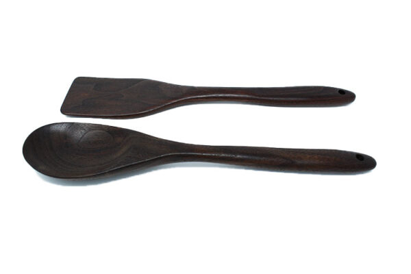 All Around Wooden and Handmade Kitchen Regular Spoon and Spatula Set Black Walnut - Image 4