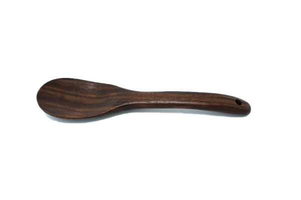 All Around Wooden and Handmade Kitchen Short Spoon Black Walnut - Image 4