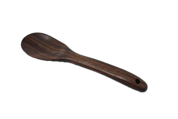 All Around Wooden and Handmade Kitchen Short Spoon Black Walnut - Image 5